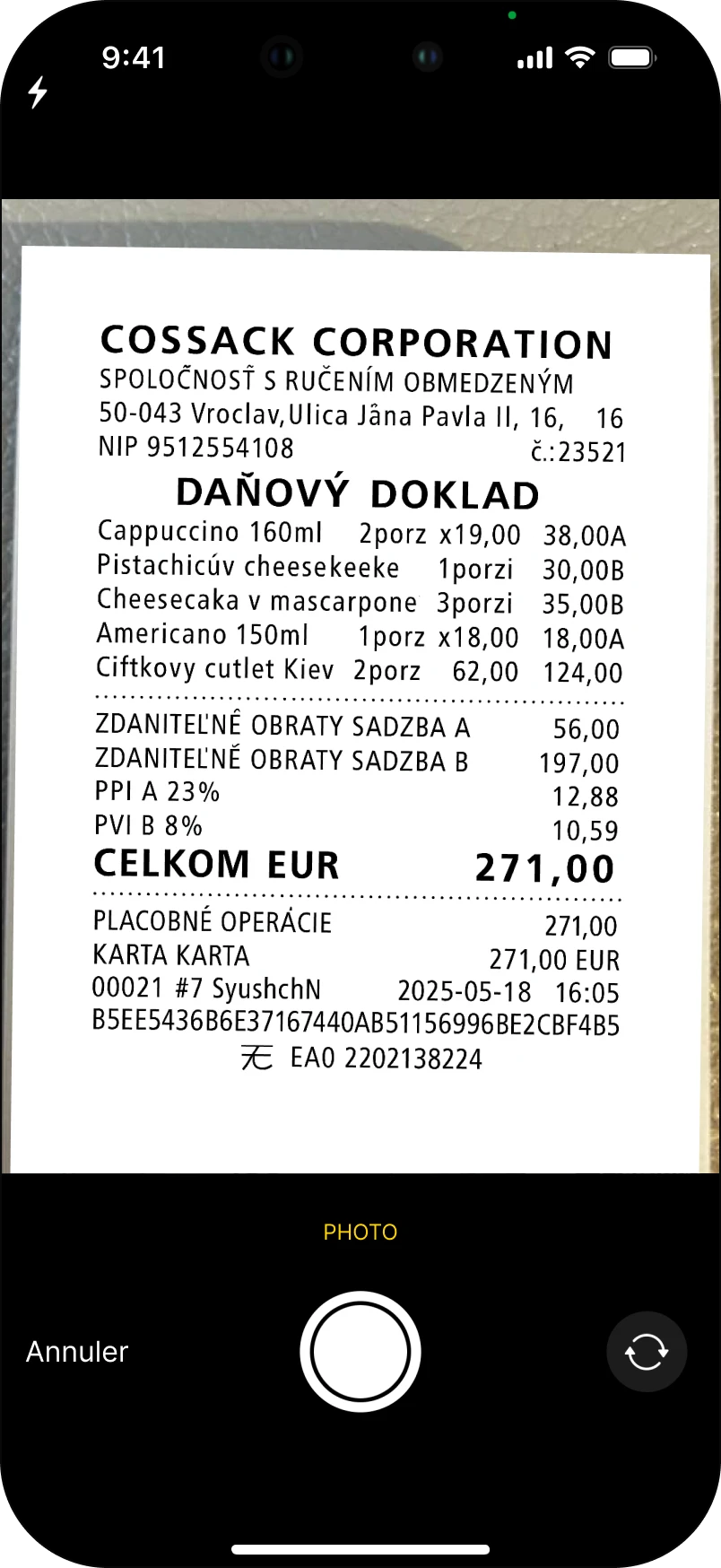 Step 1: Ajouter le reçu